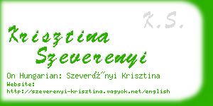 krisztina szeverenyi business card